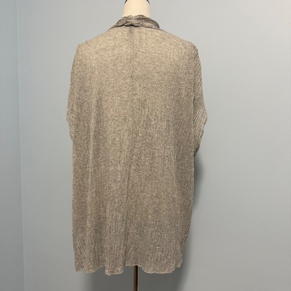 Eileen Fisher Plus Short Sleeve Grey Open Cardigan Size 1X - Picture 3 of 7